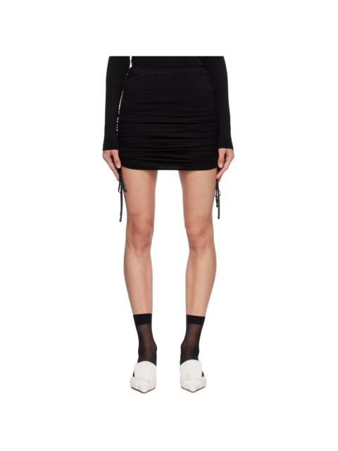 pushBUTTON Black Draped Miniskirt