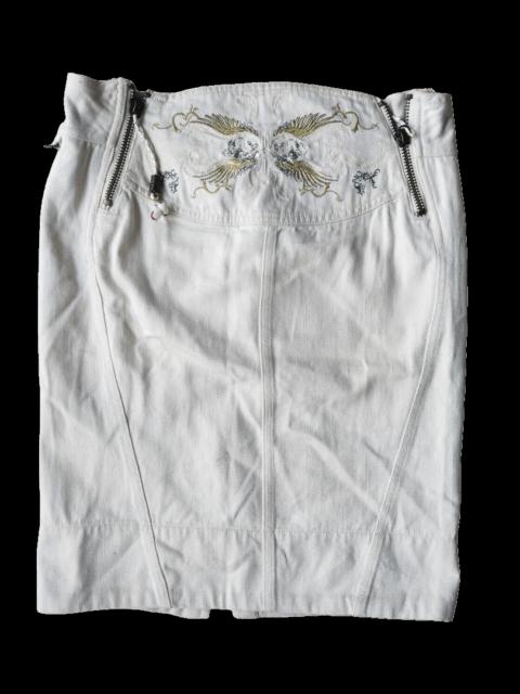 Diesel Diesel White Embroidered Denim Skirt (Y2K Archive)
