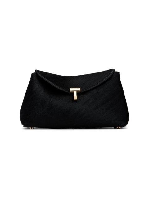 TOTEME Black Mini T-Lock Pony Hair Clutch