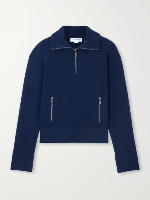 Victoria Beckham Milano Merino Wool And Cashmere-blend Half-zip Sweater
