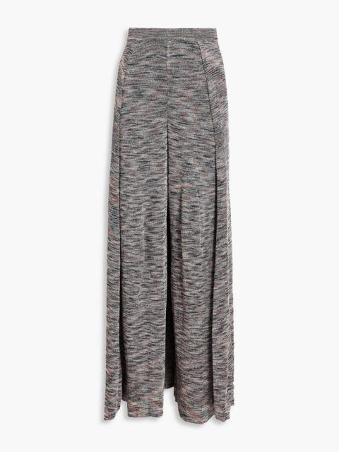 Missoni Layered sequin-embellished crochet-knit wide-leg pants