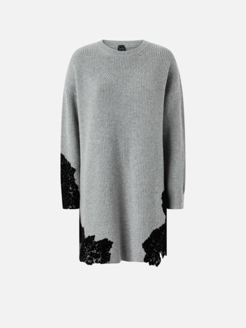 PINKO KNIT MINI DRESS WITH LACE