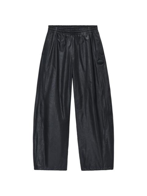 faux-leather track pants