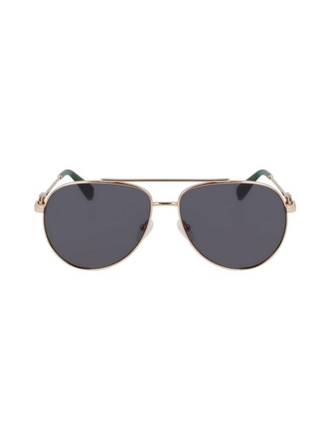 Longchamp Longchamp Foulonn 58mm Aviator Sunglasses in Gold/green at Nordstrom
