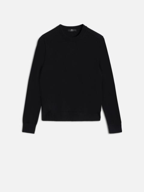 7 For All Mankind Cashmere Crewneck Sweater in Black