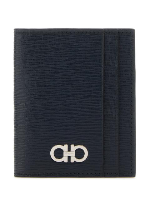 FERRAGAMO Black leather card holder