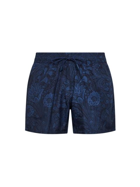 Etro Etro Men Blue Floral Paisley-Pattern Swim Shorts