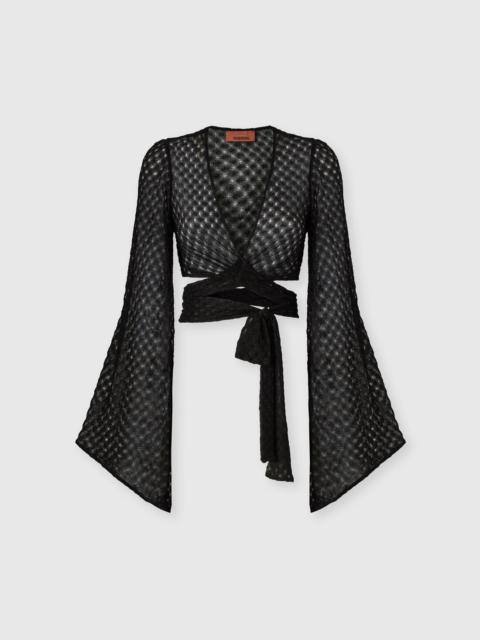 Missoni Wrap top in lamé viscose with raschel workmanship