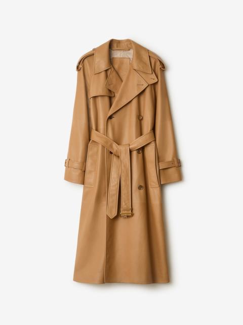 Burberry Long Leather Castleford Trench Coat