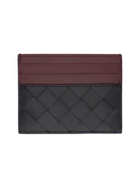 Bottega Veneta Black & Brown Intrecciato Credit Card Holder