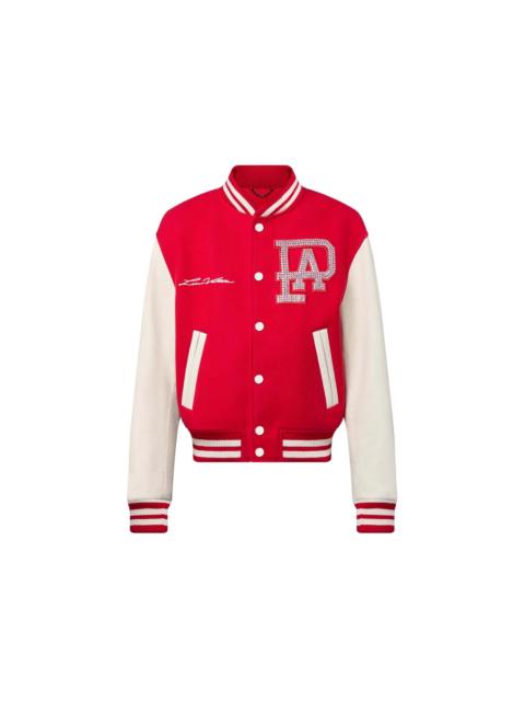 Louis Vuitton Louis Vuitton Mix Leather Varsity Blouson Jacket Bright Red