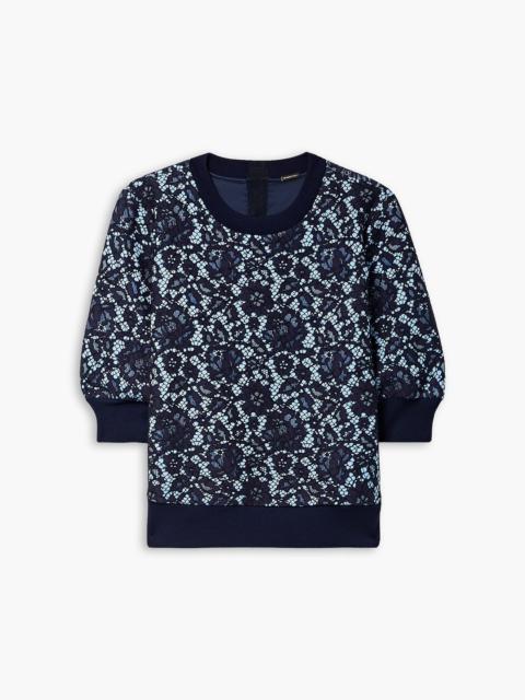 ADAM LIPPES Bonded corded lace and jersey sweatshirt