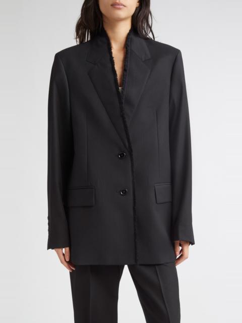 TOTEME TOTEME Raw Lapel Blazer in Black at Nordstrom