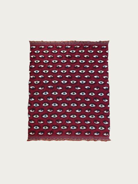 Kapital Fulling Wool Blanket SPEAKEASY (Colorful) - Wine
