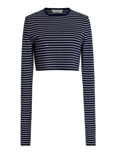 The Frankie Shop Exclusive Riviera Kasel Cropped Striped Knit T-Shirt stripe