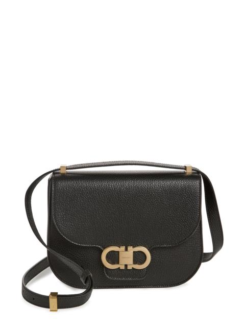 FERRAGAMO FERRAGAMO Double Gancio Leather Crossbody Bag in Nero at Nordstrom