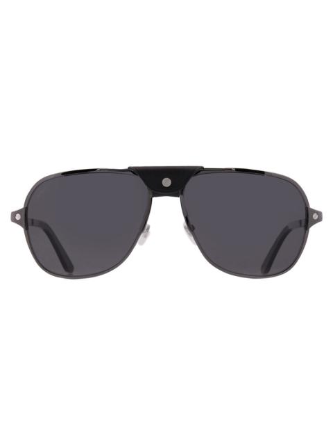 Cartier Cartier Santos de Cartier Polarized Grey Navigator Men's Sunglasses CT0165S 006 60