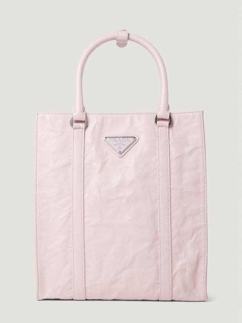 Prada Crinkled Leather Tote Bag
