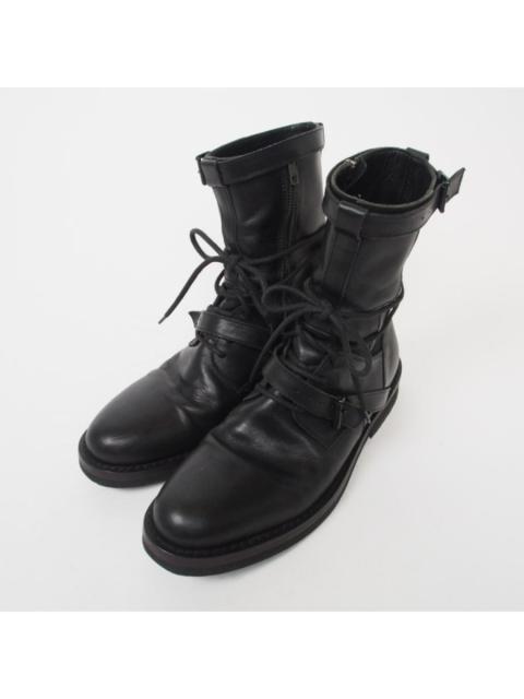 Belted side-zip combat boots