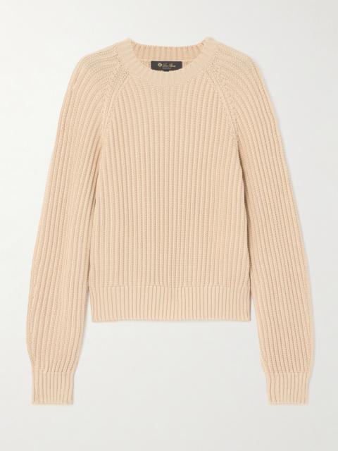 Loro Piana Ribbed-knit Silk And Cotton-blend Sweater