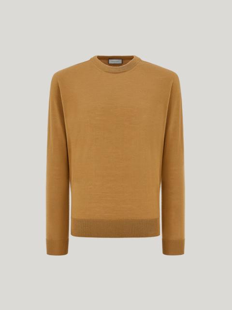 Canali CANALI NUVOLA MUSTARD SEAMLESS EXTRA-FINE MERINO WOOL CREW NECK