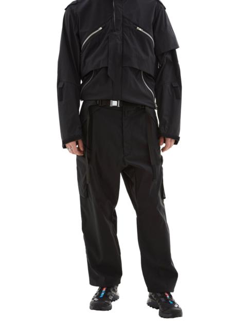 NYLON STRETCH CARGO PANTS (BLACK)