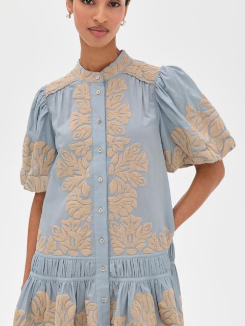 Sea Alexandra Embroidered Bubble Sleeve Tunic Dress