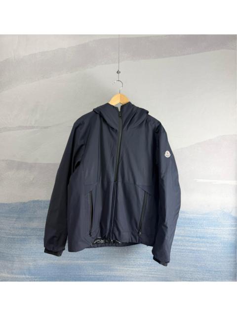 Moncler Moncler Hunert Navy Blue Logo-Patch Hooded Down Jacket