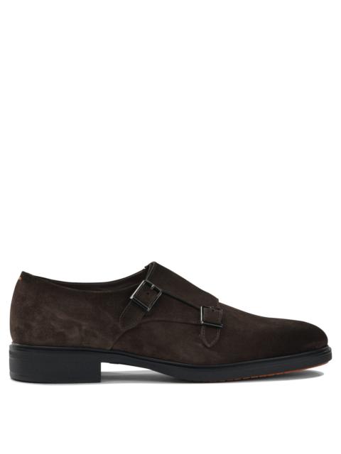 Santoni Santoni Suede Double Buckle Loafers