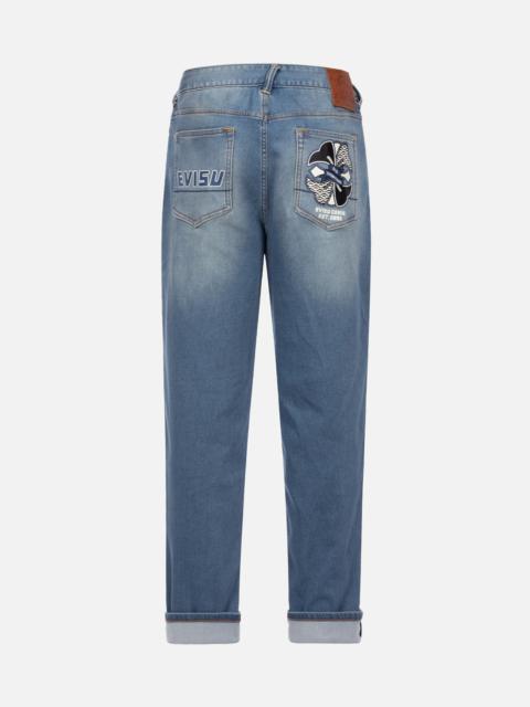 EVISU KAMON PRINT POCKET RELAX FIT JEANS