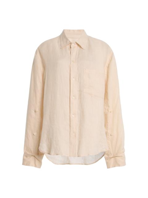 Citizens of Humanity Kayla Shrunken Linen Shirt neutral