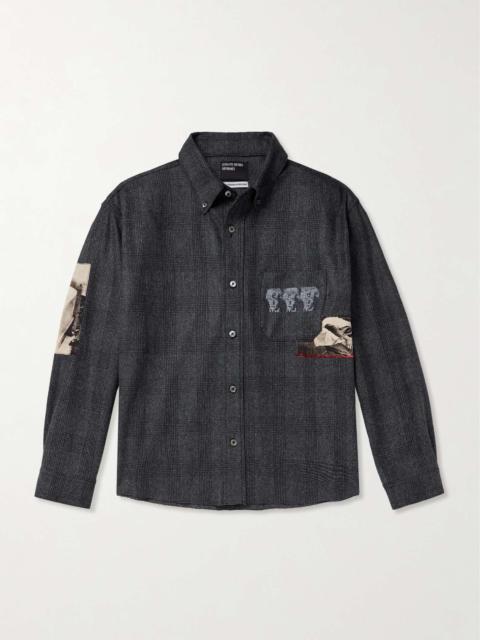 Printed Patchwork Checked Virgin Wool-Flannel Shirt