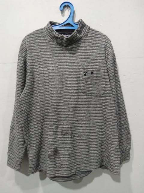 Other Designers Vintage Playboy Striped Pocketed Pullover LS Tee