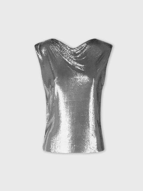 rabanne TOP IN A SILVER MINI MESH