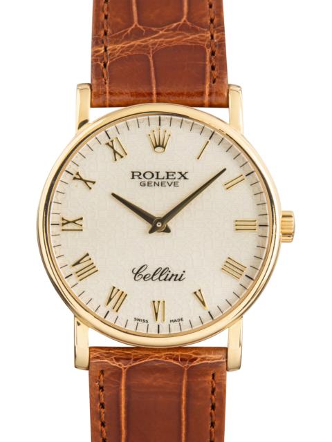 ROLEX Used Rolex Cellini 18k Yellow Gold Ref 5115 Roman Ivory Jubilee Dial