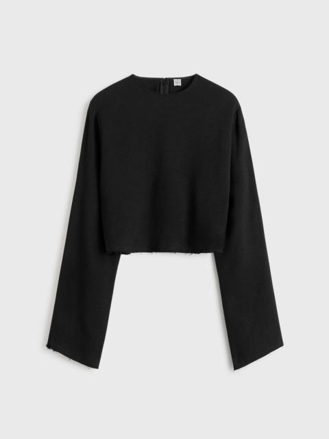 TOTEME Cropped sablé blouse black