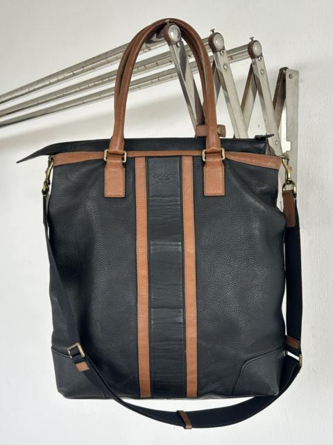 COACH Coach Heritage Web Leather Bombe Colorblock Tote Bag