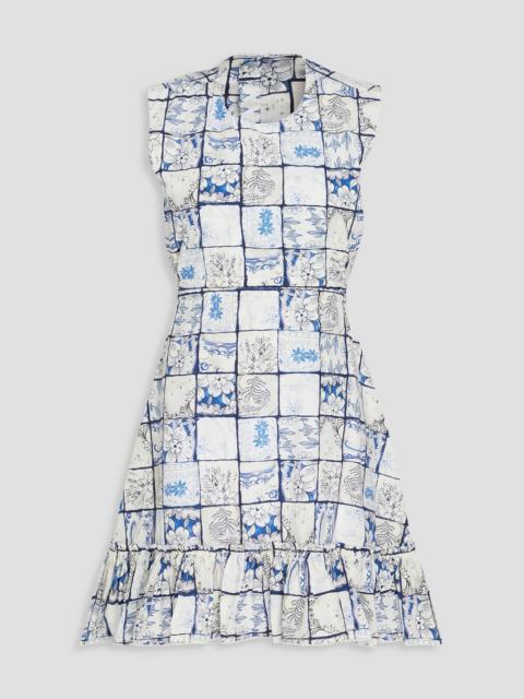 Agua by Agua Bendita Sucre Porcelana cutout floral-print cotton mini dress