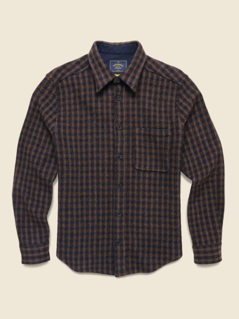 Portuguese Flannel Merino Tweed Overshirt - Navy