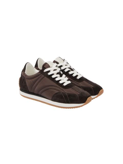 TOTEME Sport Leather-Trimmed Nylon Sneakers brown