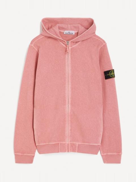 Stone Island Malfilé Fleece Zip-Up Hooded Sweatshirt