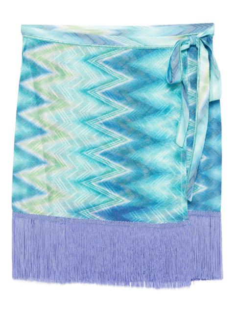 Missoni fringed wrap mini skirt