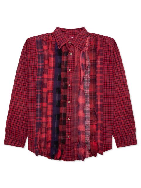 NEEDLES RIBBON OVER DYE FLANNEL SHIRT - ASSORTED