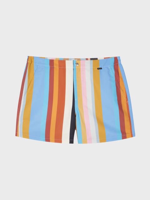 Paul Smith 'Signature Stripe' Buttoned Swim Shorts