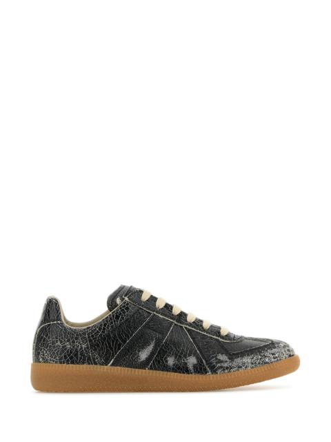 Maison Margiela Women Black Leather Sneakers
