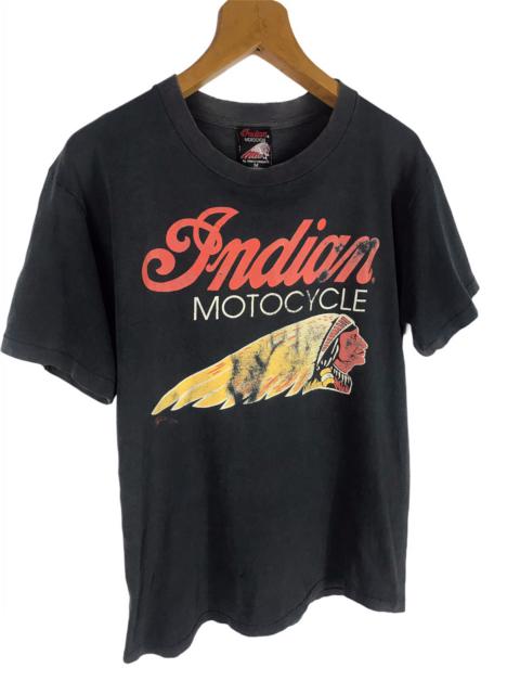 Other Designers Vintage - VTG INDIAN MOTORCYCLE PRINTED BIG LOGO SINGLE STITCH T-SHIRT