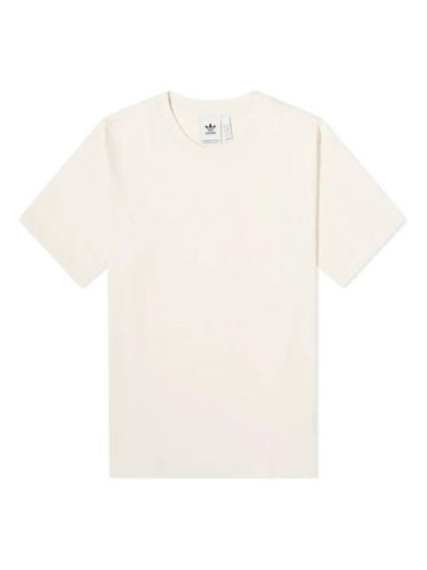 adidas adidas originals Logo Embroidered Solid Color Sports Round Neck Short Sleeve Couple Style White GN33