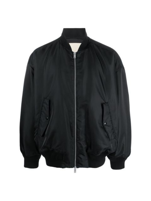 EMPORIO ARMANI zip-up satin-finish bomber jacket