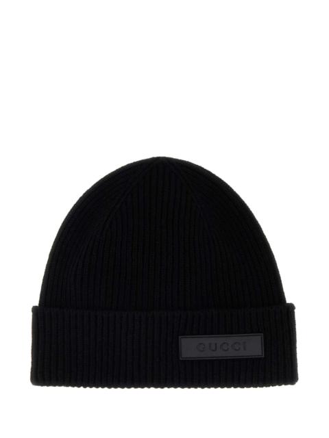 GUCCI Gucci Men Black Wool Beanie Hat