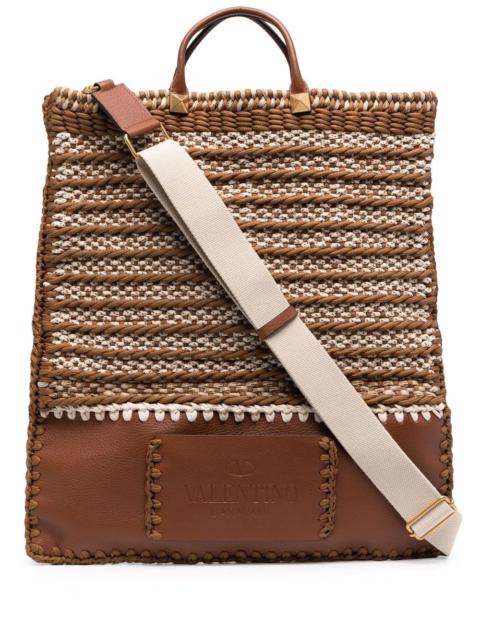 Valentino Identity woven tote bag